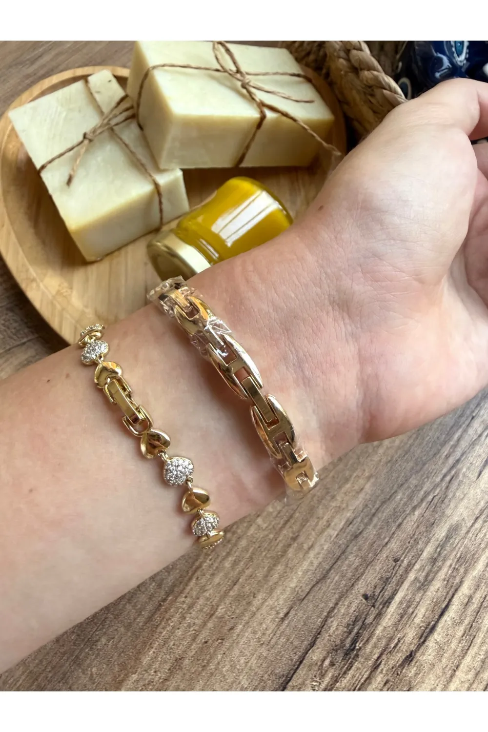 Vintage Kare Gold İçi Kahverengi Kadın Kol Saati — görsel 3