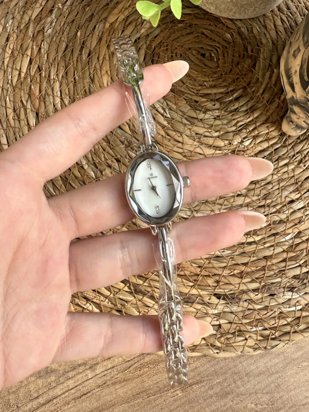 Vintage Gümüş İçi Beyaz Kadın Kol Saati