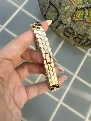 Vintage Yuvarlak Gold İçi Yeşil Kadın Kol Saati