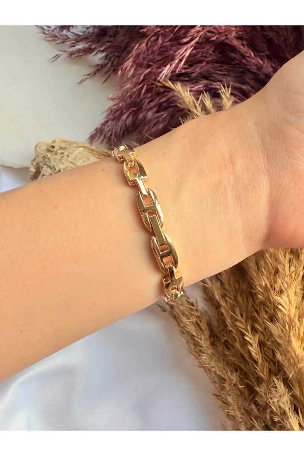 Vintage Kare Gold İçi Beyaz Kadın Kol Saati — görsel 3